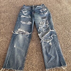 American Eagle Outfitters Ripped Blue Jeans